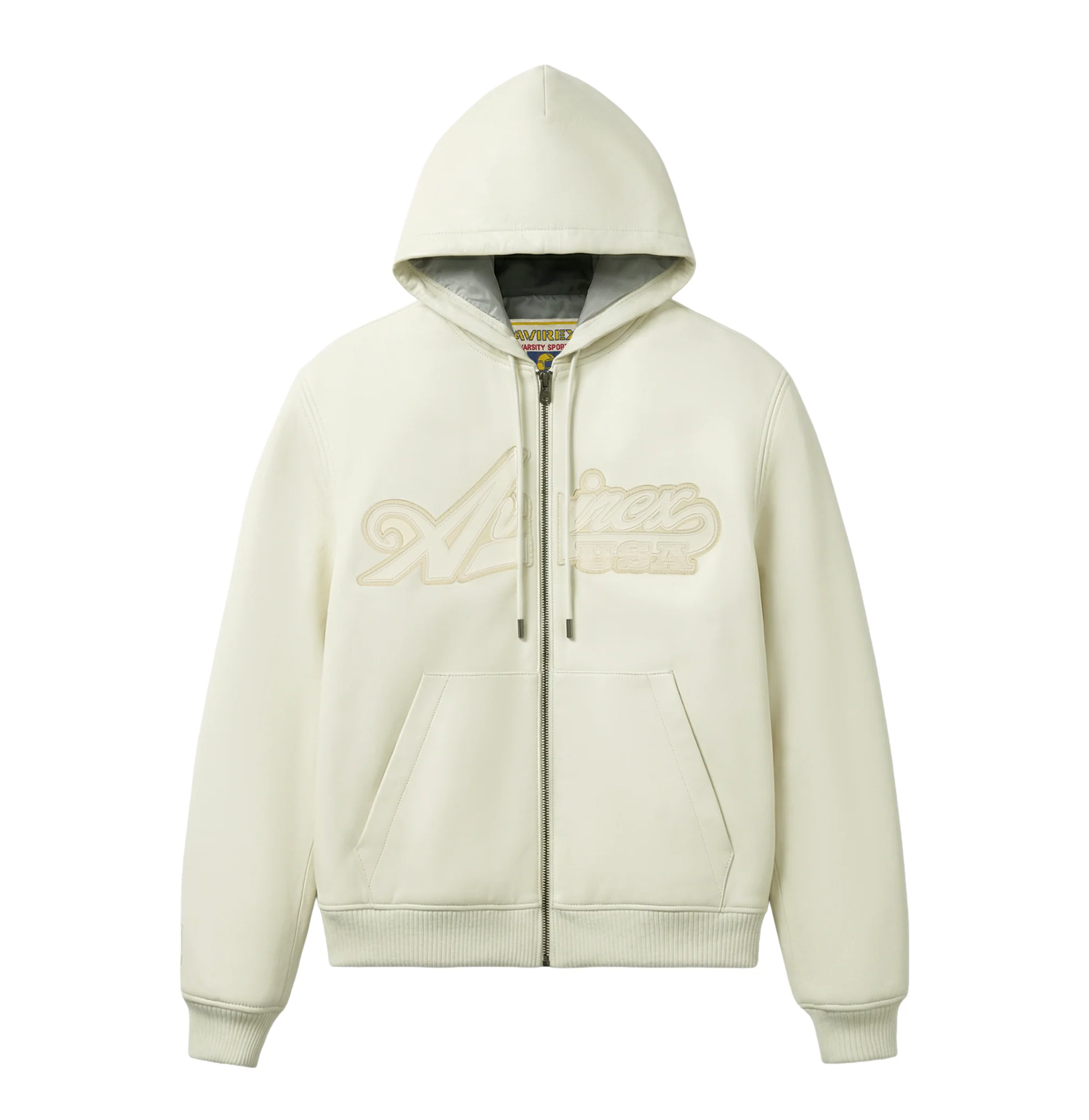 SCRIPT NAPPA LEATHER HOODIE