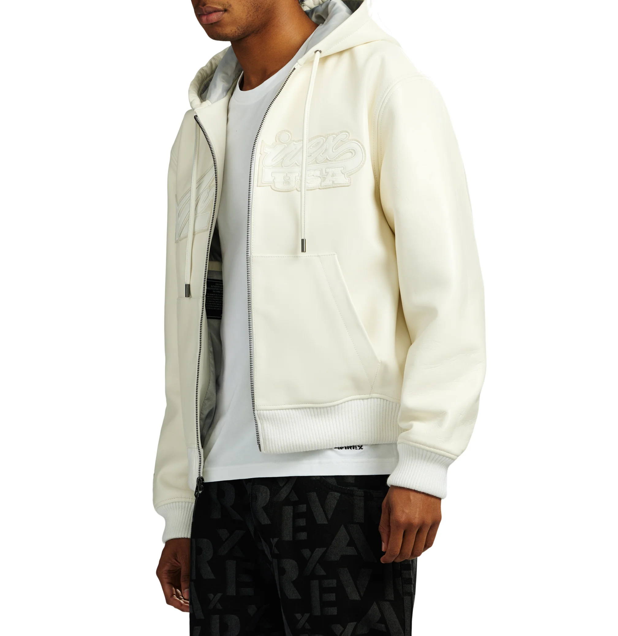 SCRIPT NAPPA LEATHER HOODIE - Image 5